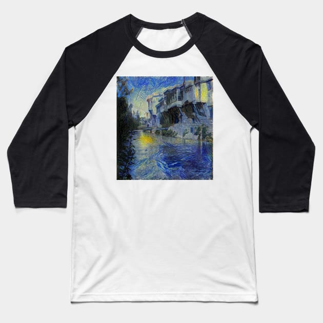 Barada River of Damascus - Starrynight Baseball T-Shirt by Homsalgia